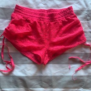 Hot Pink Lace Swim Shorts